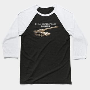 M110A2 Self-propelled 8-inch Howitzer  wht-txt Baseball T-Shirt